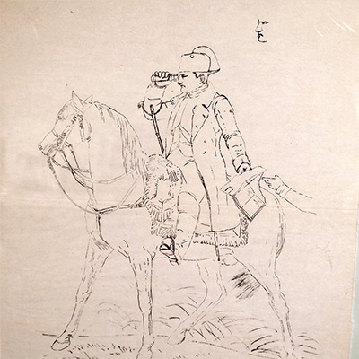 留学中に描いたナポレオン騎馬像（模写）
